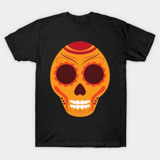 Orange Sugar Skull With red highlights T-Shirt